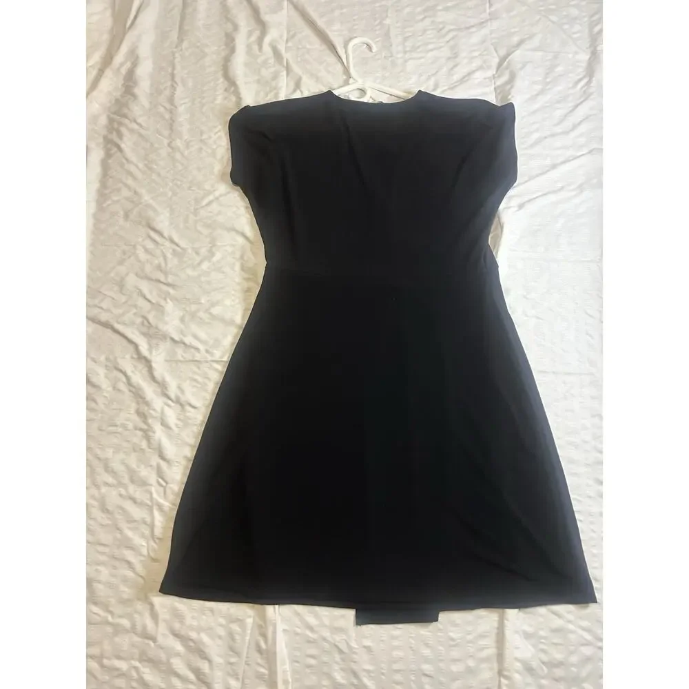 Michael Kors Front Wrap Black Dress Women's Size XL - Picture 4 of 9